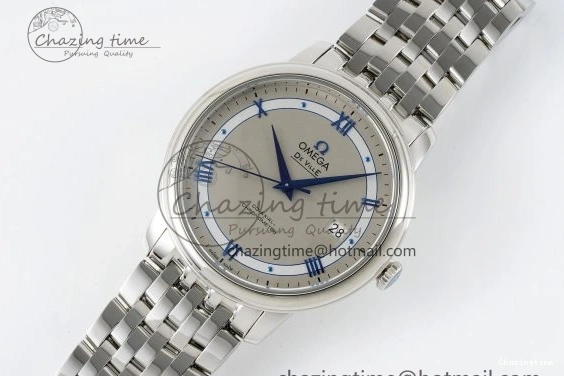 0506 FlexibleFit De Ville SS TWF 1:1 Best Edition Gray Dial Blue Markers on SS Bracelet MIYOTA 7843
